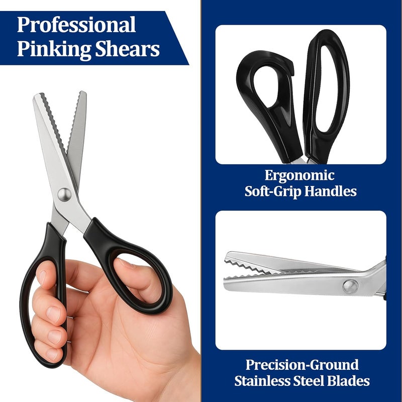 smrtcol Pinking Shears for Fabric Sewing Scissors with Decorative Zig Zag Edge Handheld Dressmaking for Leather, Paper, Crafting, Quilting & Tailoring (1 Pack) - Image 4